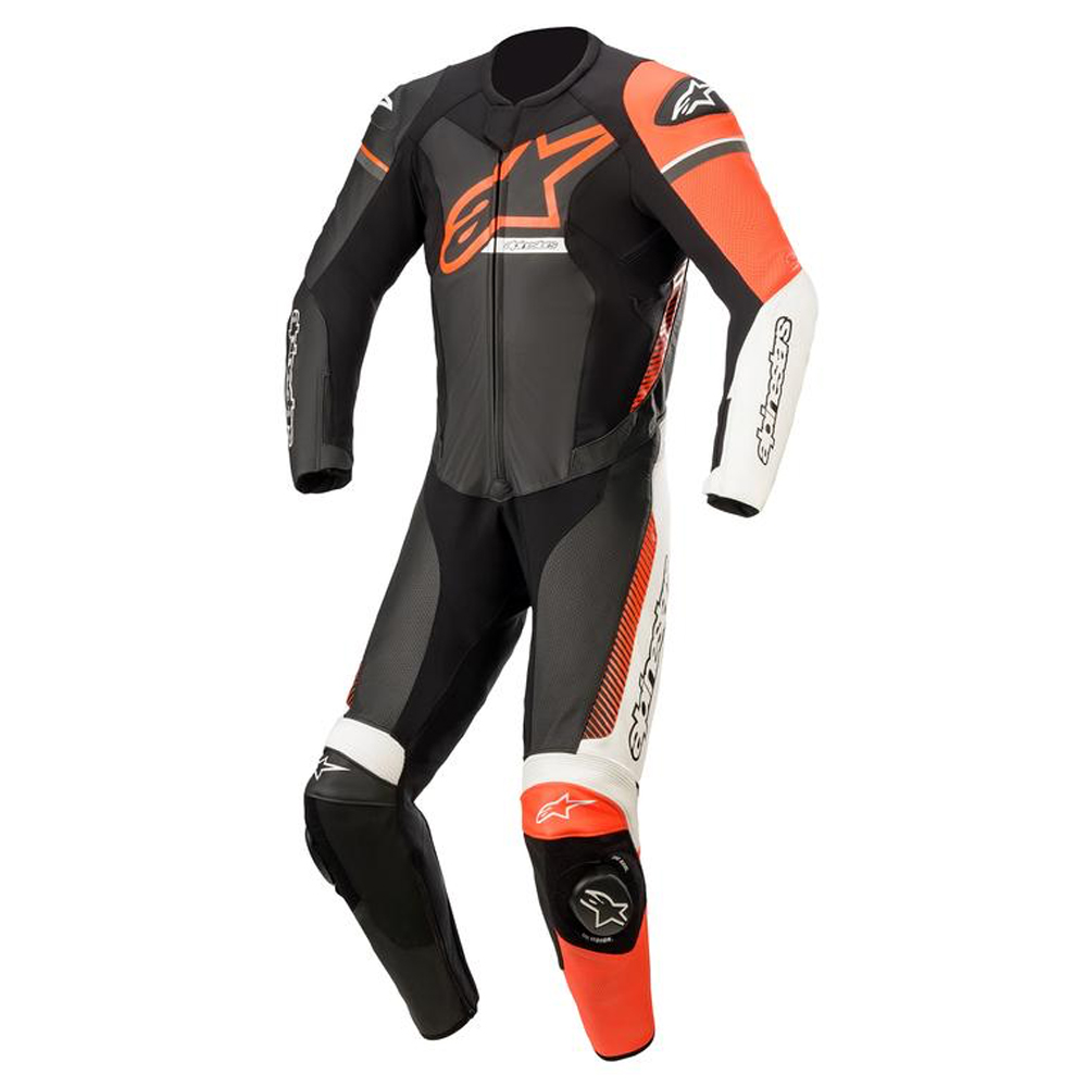 Alpinestars Alpinestars GP Force Phantom 1 Piece Leather Suit Black/White/Red Fluo